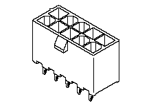 39-29-6228 Mini-Fit Jr. Vertical Header, Dual Row, 22 Circuits, without Snap-in Plastic Peg PCB Lock, Gold