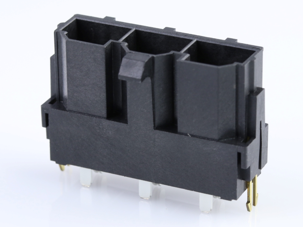 42819-3223 Mini-Fit Sr. Header, Single Row, Vertical, 2.36mm PCB Thickness, 0.76µm Gold (Au) Selective Plating, 3 Circuits