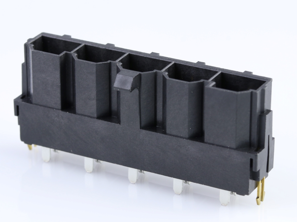 42819-5213 Mini-Fit Sr. Header, Single Row, Vertical, 1.57mm PCB Thickness, 0.76µm Gold (Au) Selective Plating, 5 Circuits