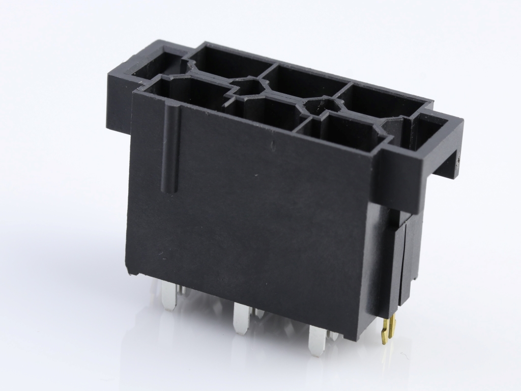 43915-1201 Mini-Fit Sr. Header, Dual Row, Vertical, 1.57mm PCB Thickness, 0.76µm Gold (Au) Selective Plating, 6 Circuits