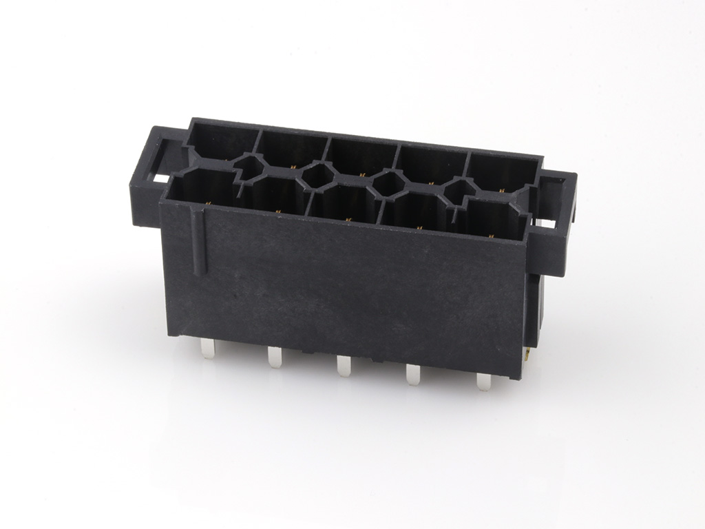 43915-1203 Mini-Fit Sr. Header, Dual Row, Vertical, 1.57mm PCB Thickness, 0.76µm Gold (Au) Selective Plating, 10 Circuits
