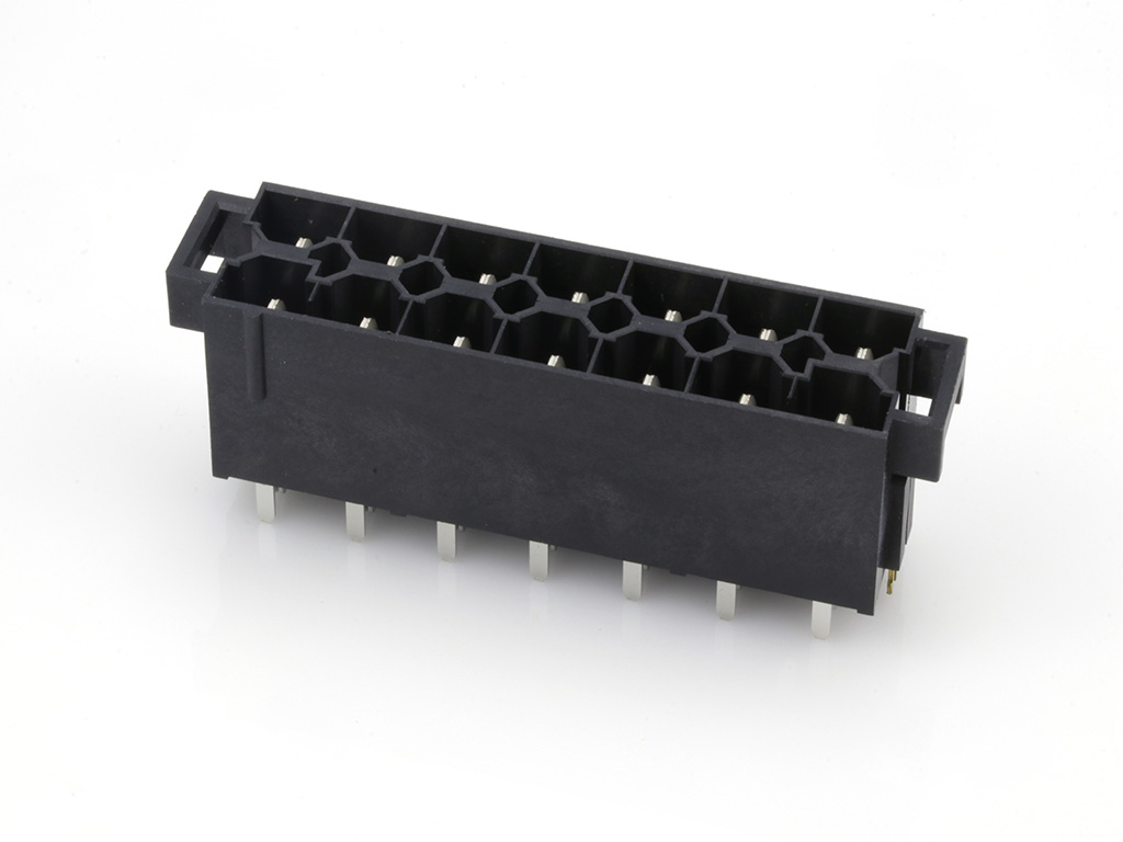 43915-1410 Mini-Fit Sr. Header, Dual Row, Vertical, 2.36mm PCB Thickness, Silver (Ag) Plating, 14 Circuits