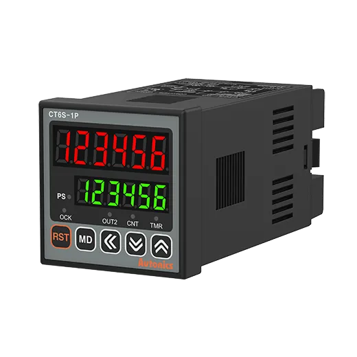 CT6S-1P2 Programmeerbare pulsteller/timer met LED 7-segment display 6 getallen 24V 48x48mm