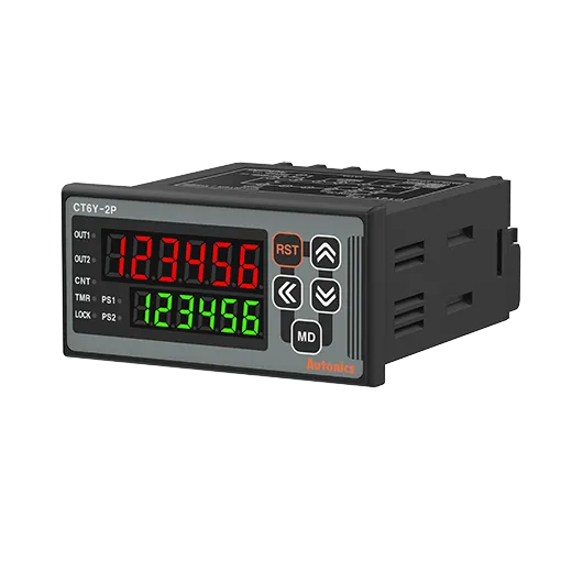 CT6Y-2P2 Programmeerbare pulsteller/timer met LED 7-segment display 6 getallen 24V 72x36mm