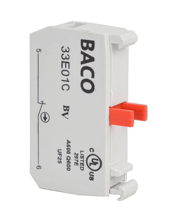 33E01C Delayed NC switch, Schroefconnecties