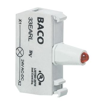 33EARL Rood LED blok, 12 … 24 V AC/DC