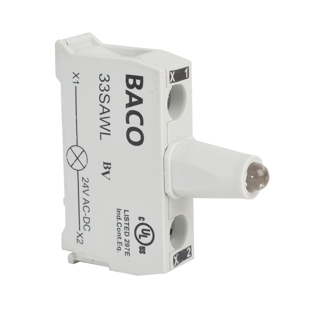 33SAWL Wit LED blok voor control stations, 12 … 24 V AC/DC