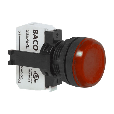 L20SE10L Signaallamp Rood, Flush, 12 … 24 V AC/DC, 22-serie