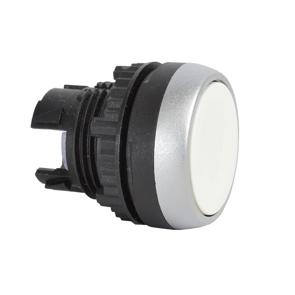 L21AA05 Drukknop Wit, Spring return, Flush, 22-serie