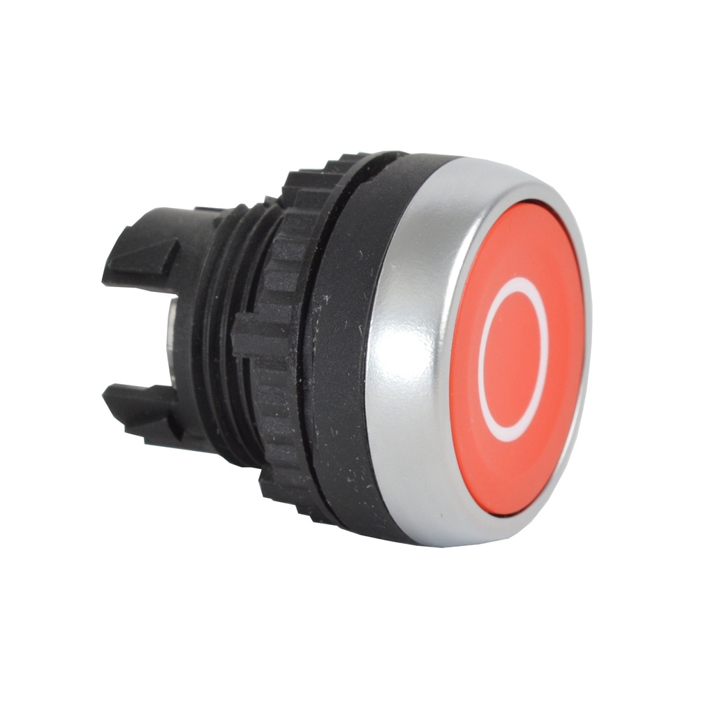 L21AA81 Drukknop Rood, Spring return, 'O', Flush, 22-serie
