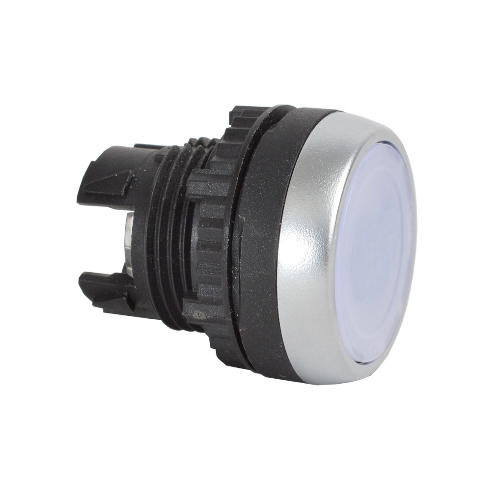 L21AH50 Drukknop Wit, Spring return, Flush, 22-serie