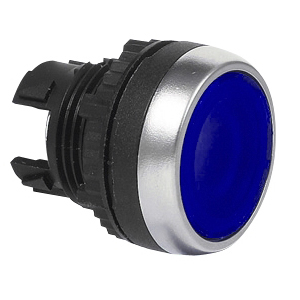 L21AH60 Drukknop Blauw, Spring return, Flush, 22-serie