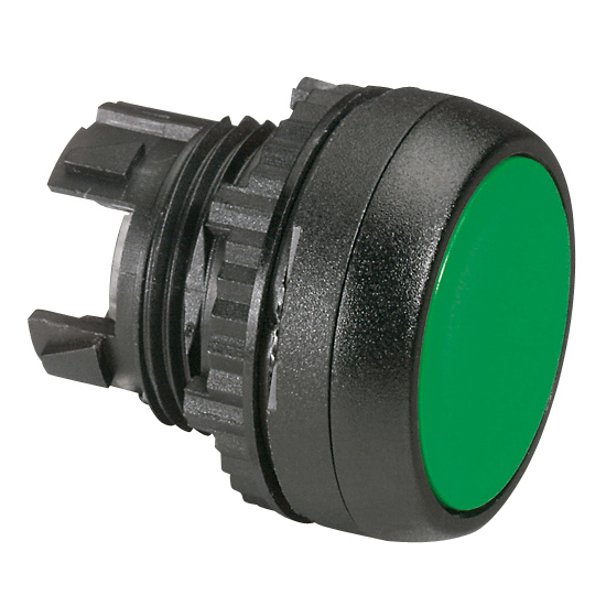 L22AA02 Drukknop Groen, Spring return, Flush, 22-serie