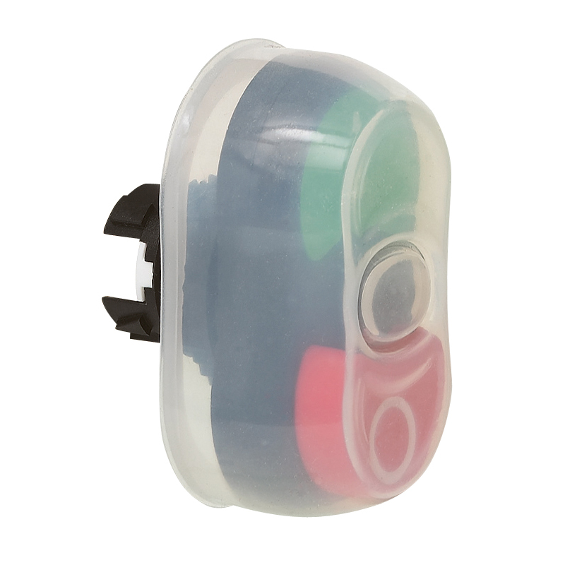 L62QM21 2 drukknoppen Rood, afgeschermd, Spring return, 'I / O', Flush, 22-serie