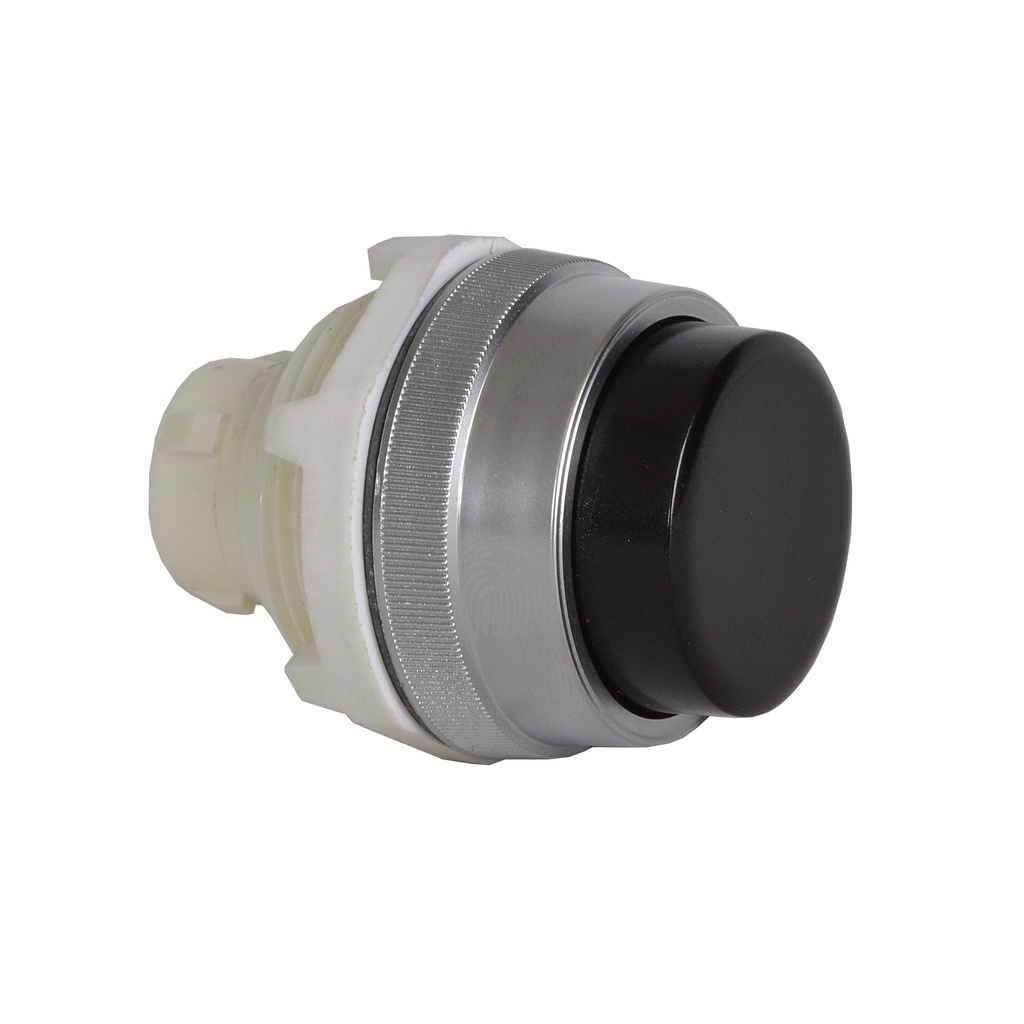 T16AB03 Drukknop Zwart, Spring return, Non-flush, 30-serie