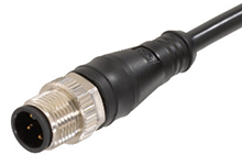 804006E03M050, M12 4-polig, Male, 0°, 5 m kabel, PVC