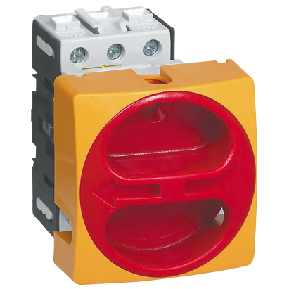172003 Lastschakelaar 25A 690V 3P afsluitbaar Rood/Geel