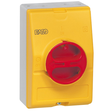 172061 Lastschakelaar in behuizing 25A 690V 3P afsluitbaar Rood/Geel