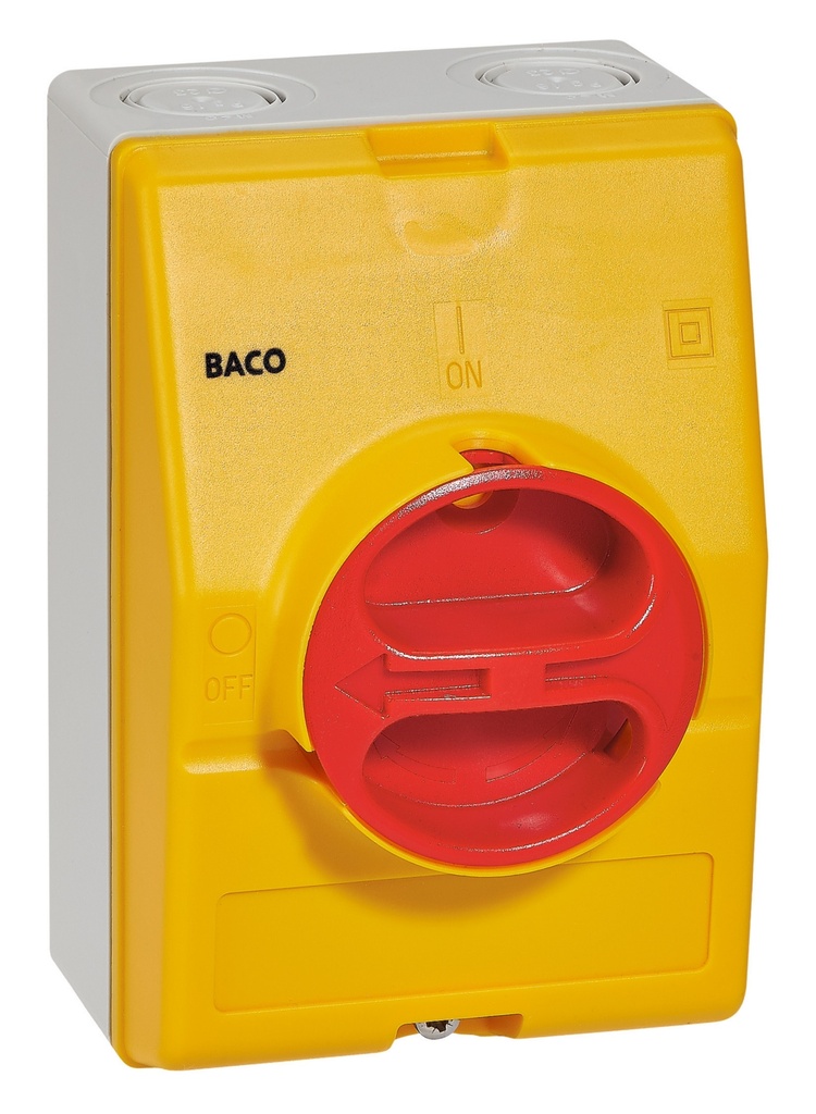 172161 Lastschakelaar in behuizing 32A 690V 3P afsluitbaar Rood/Geel