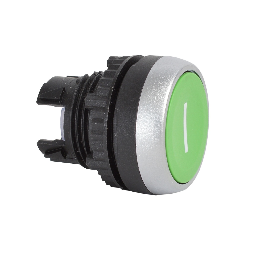 L21AA82 Drukknop Groen, Spring return, 'I', Flush, 22-serie
