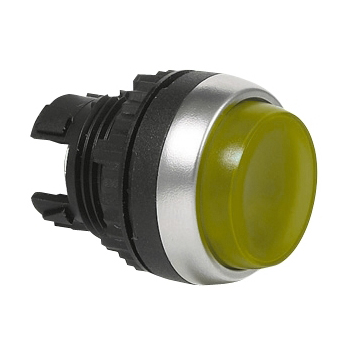 L21AK40 Drukknop Geel, Spring return, Non-flush, 22-serie