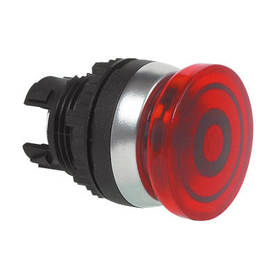 L21AL10 Paddestoelknop Rood, Spring return, 22-serie