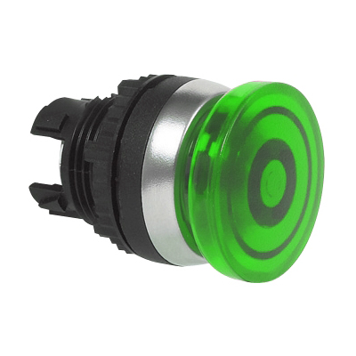 L21AL20 Paddestoelknop Groen, Spring return, 22-serie