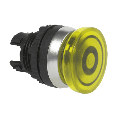 L21AL40 Paddestoelknop Geel, Spring return, 22-serie