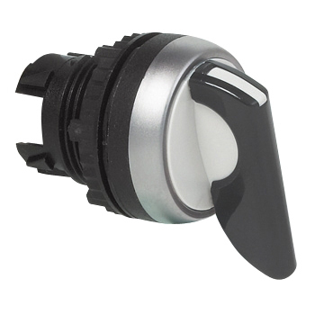 L21MU03 Selectieschakelaar Zwart, Spring return van beide kanten, 45°, 22-serie