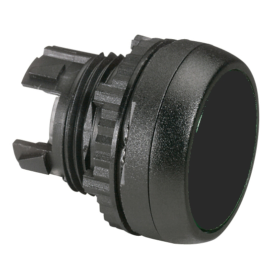 L22AA03 Drukknop Zwart, Spring return, Flush, 22-serie