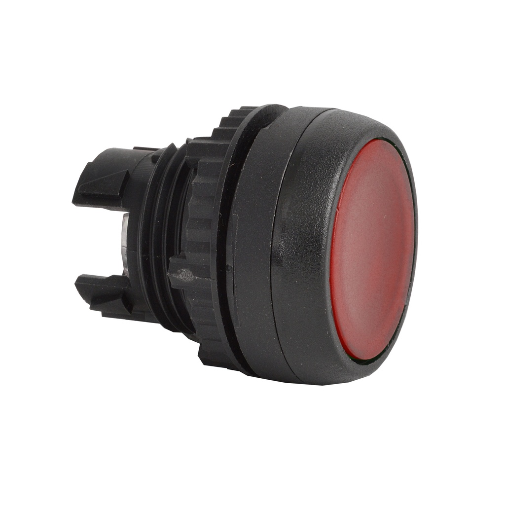 L22AH10 Drukknop Rood, Spring return, Flush, 22-serie
