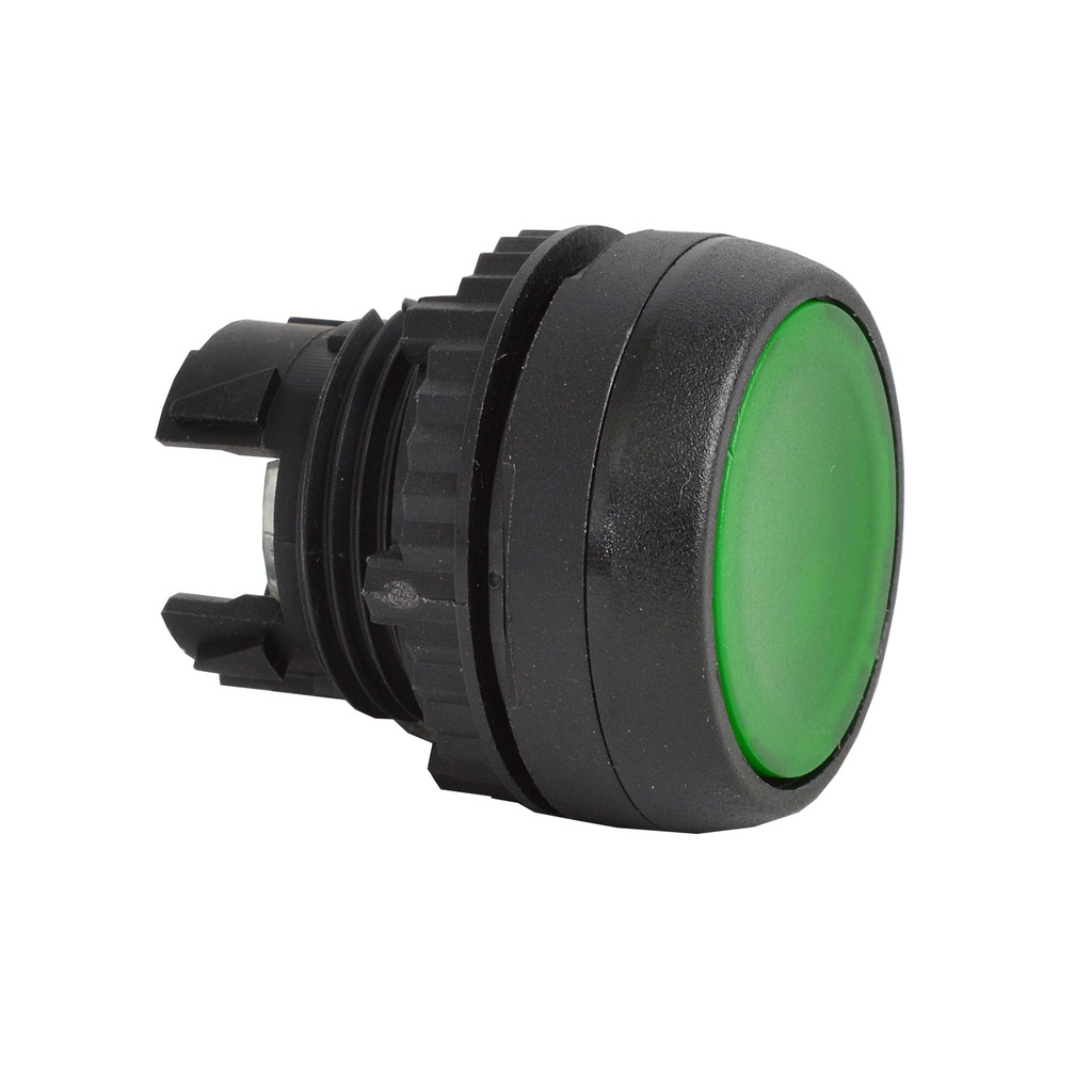 L22AH20 Drukknop Groen, Spring return, Flush, 22-serie