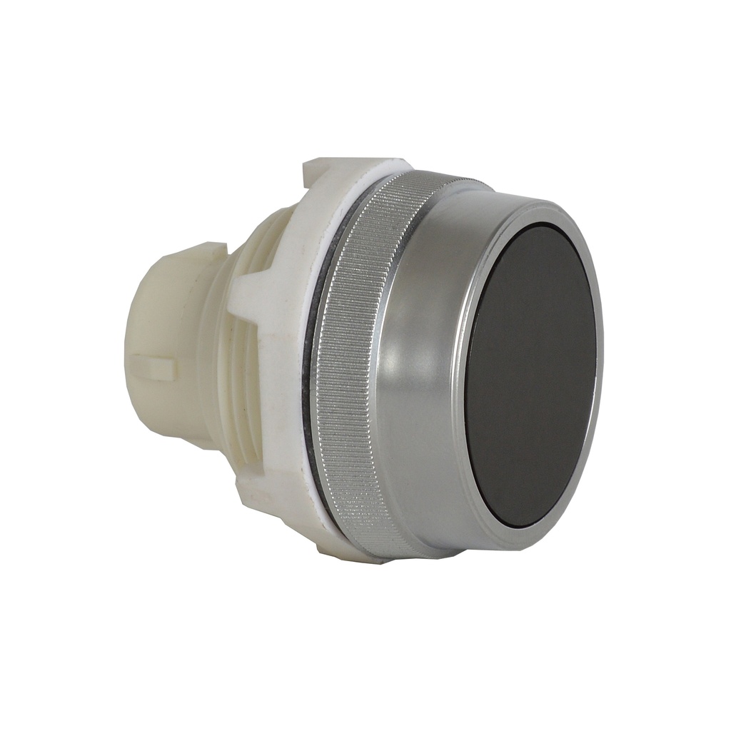 T16AA03 Drukknop Zwart, Spring return, Flush, 30-serie