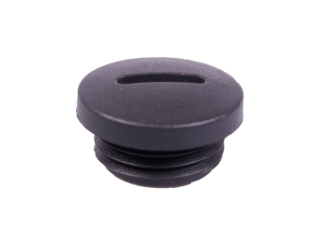 PA6 M16 RAL 9005 Blindstop met sleuf