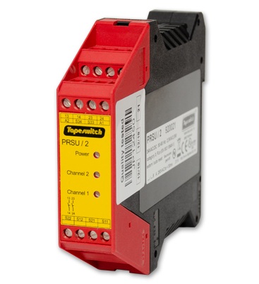PRSU/2 Veiligheidsrelais voor schakelmatten 24V AC/DC 2xNO, zonder startbewaking