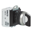 L21MD03A Selectieschakelaar Zwart, Spring return van beide kanten, 45°, met 2xNO contact, 22-serie