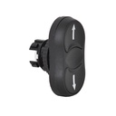 L62QA33C 2 drukknoppen Zwart, Spring return, 'Up / Down', Flush, 22-serie