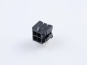 43045-0422 Micro-Fit 3.0 Right-Angle Header, Dual Row, 4 Circuits, with PCB Press-fit Metal Retention Clip, Gold