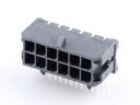 43045-1200 Micro-Fit 3.0 Right-Angle Header, Dual Row, 12 Circuits, with Snap-in Plastic Peg PCB Lock, Tin