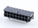 43045-1600 Micro-Fit 3.0 Right-Angle Header, Dual Row, 16 Circuits, with Snap-in Plastic Peg PCB Lock, Tin