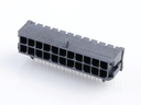 43045-2200 Micro-Fit 3.0 Right-Angle Header, Dual Row, 22 Circuits, with Snap-in Plastic Peg PCB Lock, Tin