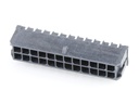 43045-2421 Micro-Fit 3.0 Right-Angle Header, Dual Row, 24 Circuits, with PCB Press-fit Metal Retention Clip, Tin