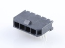 43650-0403 Micro-Fit 3.0 Right-Angle Header, Single Row, 4 Circuits, with PCB Press-fit Metal Retention Clip, Tin