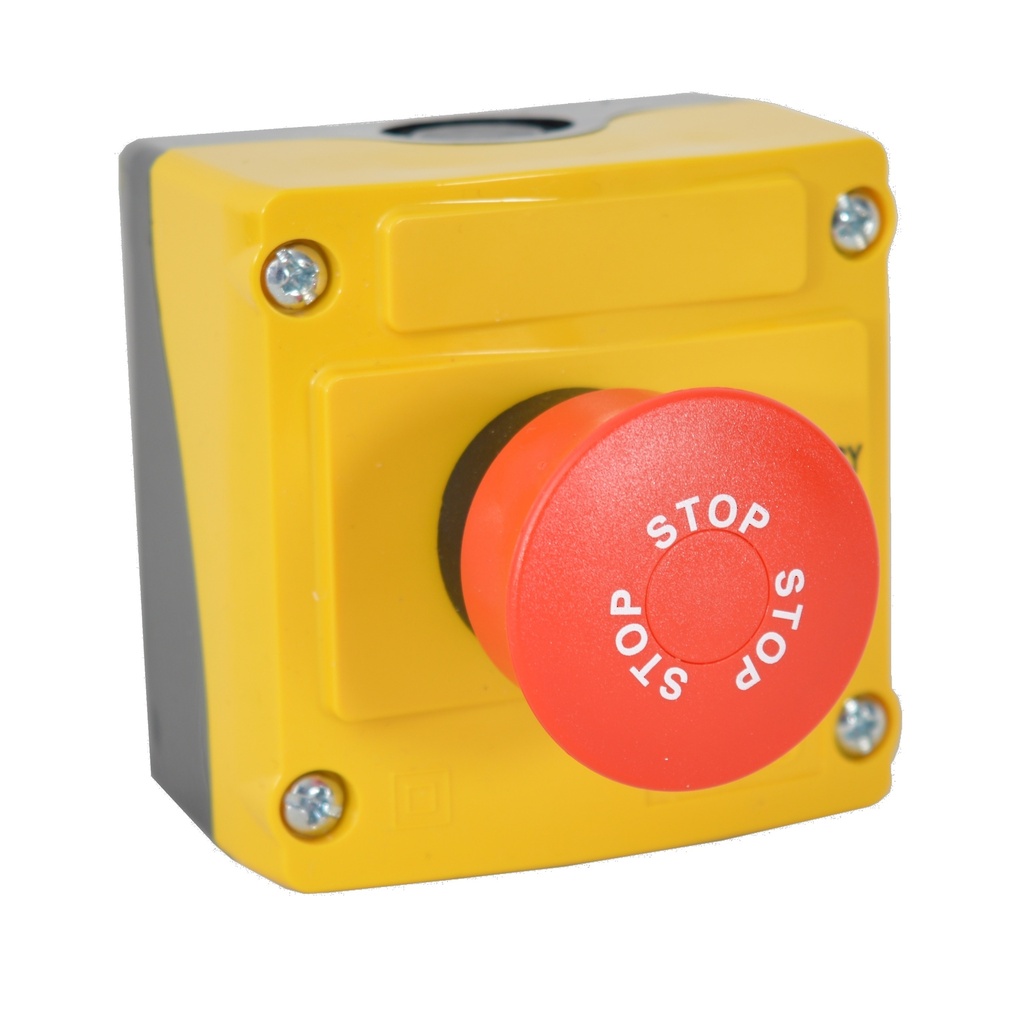 Baco LBX130075 Noodstop "EMERGENCY STOP" "STOP-STOP-STOP", met 2xNC contact