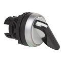 L21KR03 Selectieschakelaar Zwart, Toggle, 45° , 22-serie