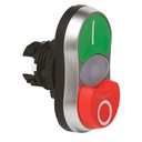 L61QB21 2 drukknoppen Rood, Spring return, 'I / O', Flush, 22-serie